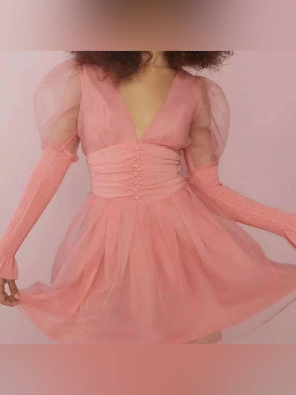 NWOT Sugar Thrillz / Dollskill Talk About Forever Organza Puff Sleeve babydoll S